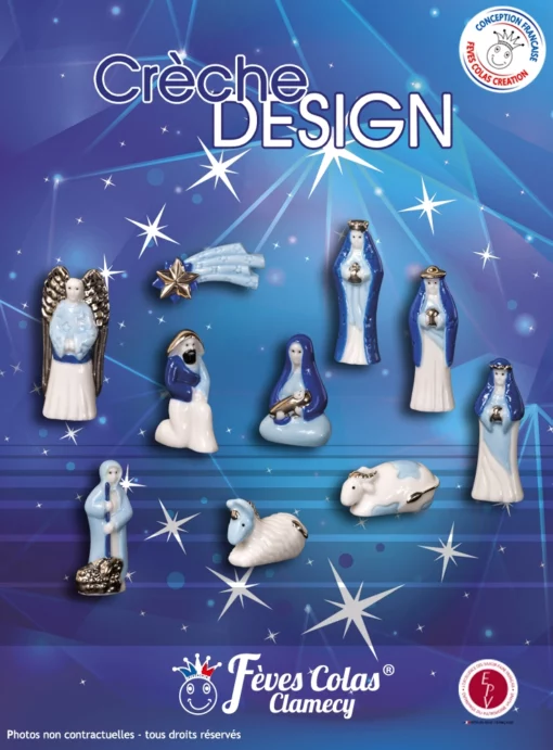 Collection de 10 fèves figurines françaises représentant tout en raffinement la traditionnelle crèche.