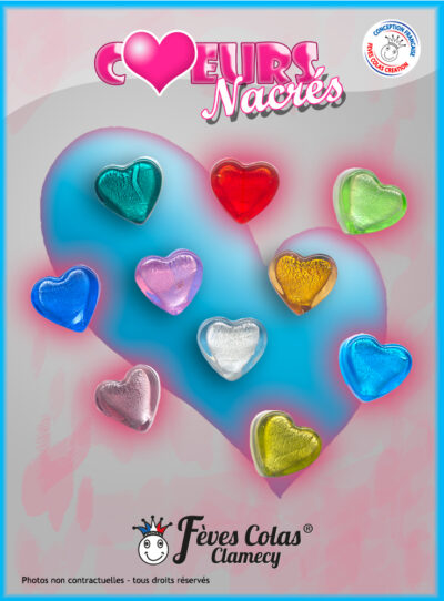 Coeurs nacrés - Collections Fèves Verre