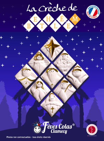 Crèche de Bethléem - Collection de fèves sur son affiche
