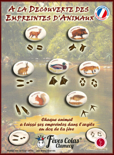 A la découverte des Empreintes d'Animaux - Collection de fèves sur son affiche