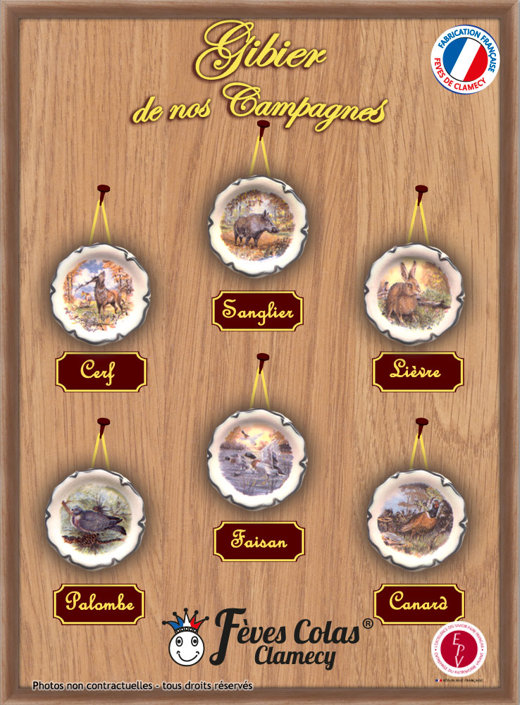 Gibiers de nos campagnes - Collection de fèves sur son affiche
