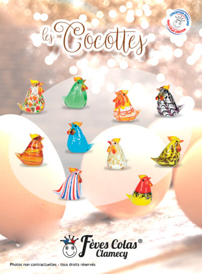 Collection de 10 fèves en verre en forme de Cocottes - Maître Artisan Français