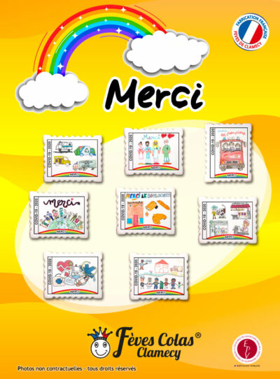 Merci - Collection de fèves sur son affiche