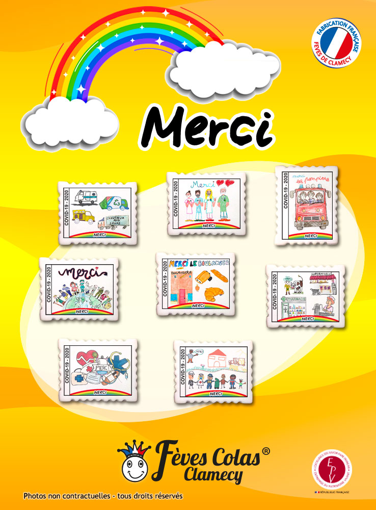 Merci - Collection de fèves sur son affiche