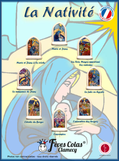 La Nativité - Collection de fèves sur son affiche