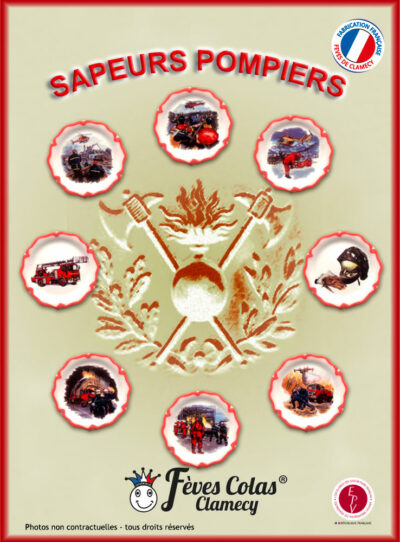 Hommage à nos Sapeurs Pompiers (assiettes) - Collection de fèves sur son affiche
