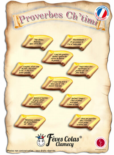 Proverbes Ch'timi - Collection de fèves sur son affiche