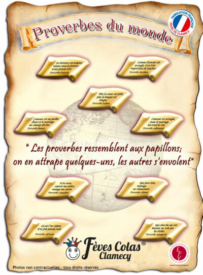 Proverbes du Monde - Collection de fèves sur son affiche