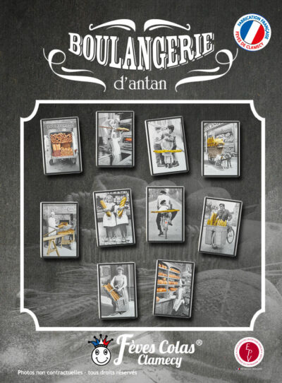 Boulangerie d'antan - Collection de fèves sur son affiche